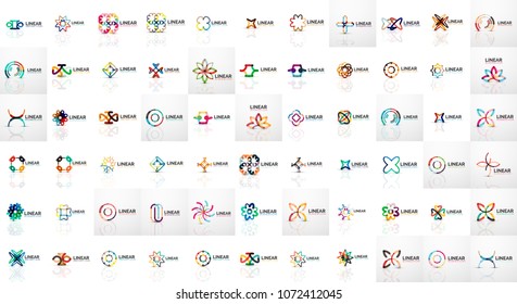 Logo mega collection, abstract geometric business icon set