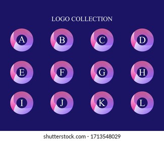 Colección de logotipos, logotipo de letras geométricas abstractas 