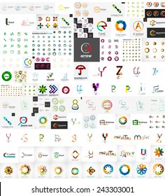 Logo mega collection, abstract geometric business icon set