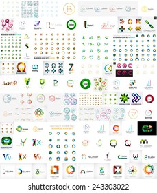 Logo mega collection, abstract geometric business icon set