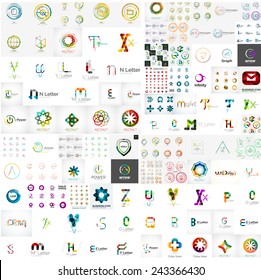 Logo mega collection, abstract geometric business icon set