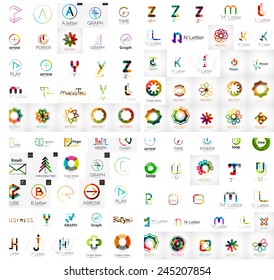 Logo mega collection, abstract geometric business icon set