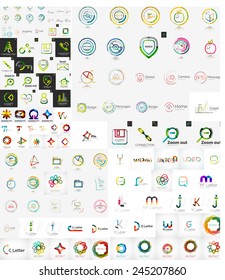 Logo mega collection, abstract geometric business icon set