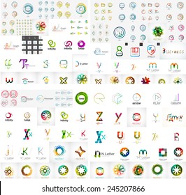 Mega colección de logotipos, conjunto de iconos geométricos abstractos de negocios
