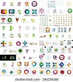 Logo mega collection, abstract geometric business icon set