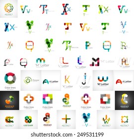 Mega colección de logotipos, conjunto de iconos geométricos abstractos de negocios