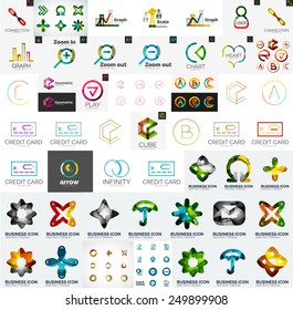Logo mega collection, abstract geometric business icon set