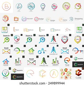 Logo mega collection, abstract geometric business icon set