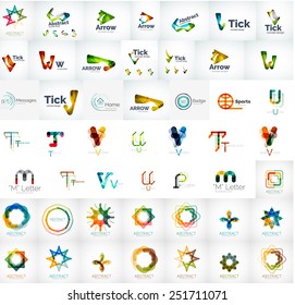 Mega colección de logotipos, conjunto de iconos geométricos abstractos de negocios