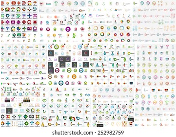 Логотип мега коллекция, абстрактные геометрические бизнес значок набор