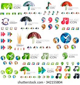 Logo mega collection, abstract geometric business icon set. Vector