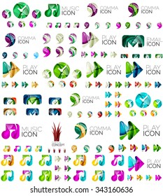 Logo mega collection, abstract geometric business icon set. Vector