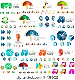 Mega colección de logotipos, conjunto de iconos geométricos abstractos de negocios. Vector