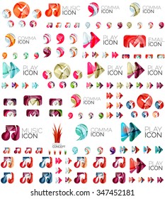 Logo mega collection, abstract geometric business icon set. Vector