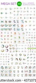 Mega colección de logotipos, conjunto de iconos geométricos abstractos de negocios