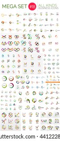 Mega colección de logotipos, conjunto de iconos geométricos abstractos de negocios