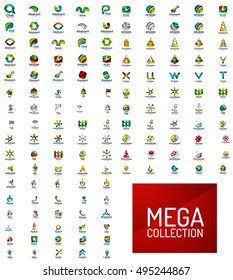 Mega-Logokollektion, abstrakter, geometrischer Business-Icon-Satz