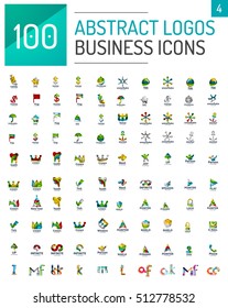 Logo mega collection, abstract geometric business icon set