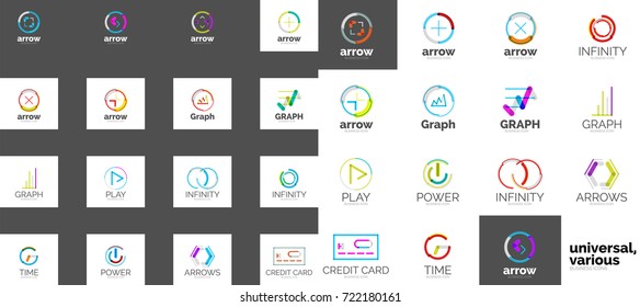 Logo mega collection, abstract geometric business icon set