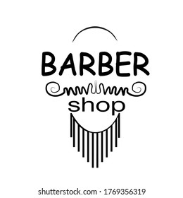 Logo for mens barbershop. Stylized image.  Vector. 