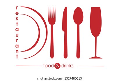 Logo for the menu of the restaurant gastro service or catering