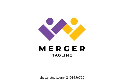 Trabajo en equipo de combinación de logotipos para la organización de vínculos de conexión del equipo de apoyo