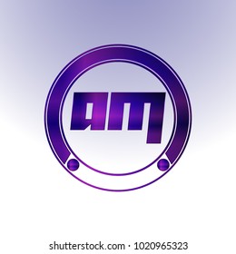 AM Logo, Metal Logo, purple Logo, Monogram
