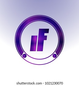 IF Logo, Metal Logo, purple Logo, Monogram