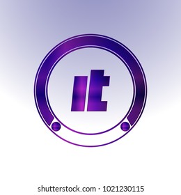 IT Logo, Metal Logo, purple Logo, Monogram
