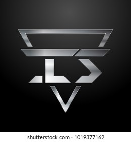 IS Logo, Metal Logo, Silver Logo, Monogram, Polygon
