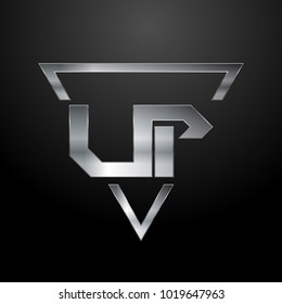 UP Logo, Metal Logo, Silver Logo, Monogram, Polygon