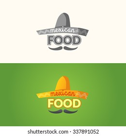 The logo of Mexican food. Mexican food, the sign for the restaurant. Vector illustration.