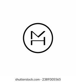 Logo MH Modern Elegant Design. icon mh luxury vector home construction building sign symbol logo.