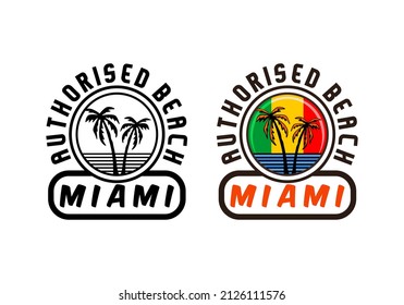 Plantilla de Ilustración del Vector de Miami Beach con un diseño sencillo y elegante para cualquier industria