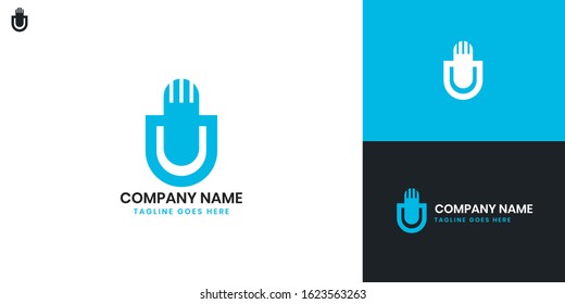 Logo Microphone - All elements on this template are editable with vector software.