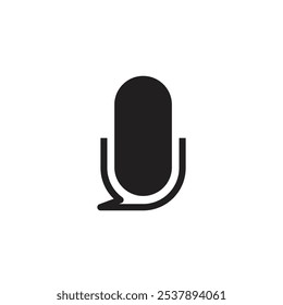 Logo microphone chat minimalist design with blank background