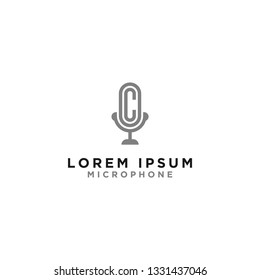 Logo and microphone, initial design letters OC.- Vector