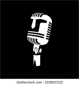 Logo of a microphone with a spartan mask shape