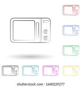 logo microwave oven multi color style icon. Simple glyph, flat vector of electro icons for ui and ux, website or mobile application