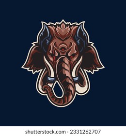 logo mighty mammoth character vector