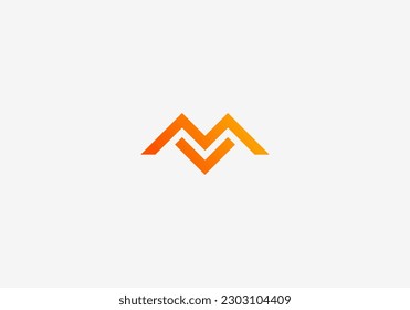 Logo Minimal Letter M V. Modern, Minimalist, Typography, Business, Technology. Editable color.