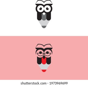 Logo of a minimal owl sitting on a book, perfect for education centers