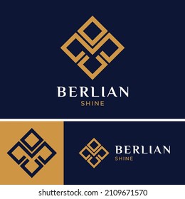 Logo minimalist rhombus design elements vector icons square group for template decorative business company