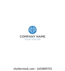 logo minimalist technology tree flats