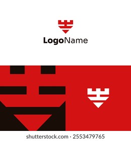 Logo Minimalist Tower Triangle Coat Of Arms