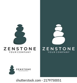 Logo Minimalist zen stones, balancing stones, neatly stacked stones, stones for meditation or health.