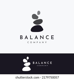 Logo Minimalist zen stones, balancing stones, neatly stacked stones, stones for meditation or health.