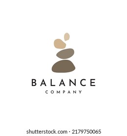 Logo Minimalist zen stones, balancing stones, neatly stacked stones, stones for meditation or health.