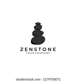 Logo Minimalist zen stones, balancing stones, neatly stacked stones, stones for meditation or health.