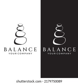 Logo Minimalist Zen Stones Balancing Stones Stock Vector (Royalty Free ...